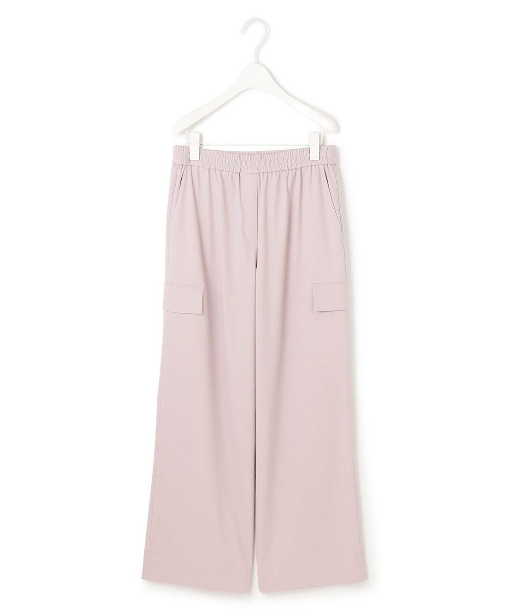 ICB 【洗える】ウォームサテン ワイドストレートカーゴパンツ 