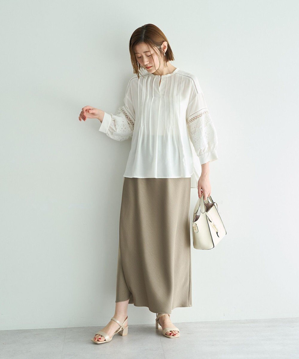 YECCA VECCA レース切替スキッパーブラウス 