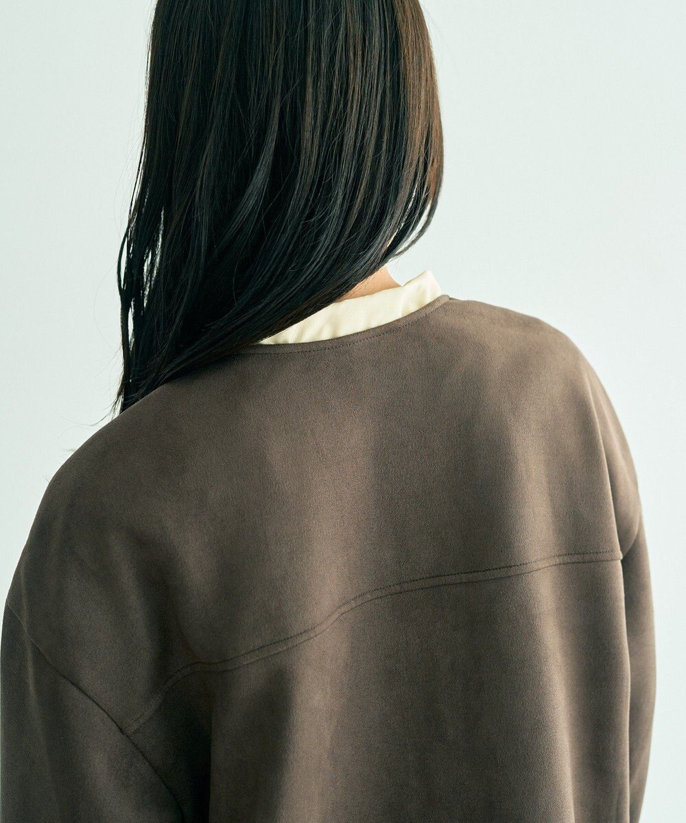 YECCA VECCA サイドプリーツノーカラーブルゾン 