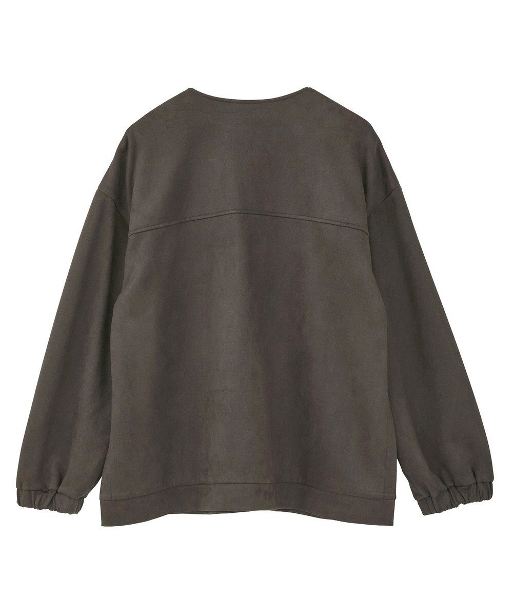 YECCA VECCA サイドプリーツノーカラーブルゾン 