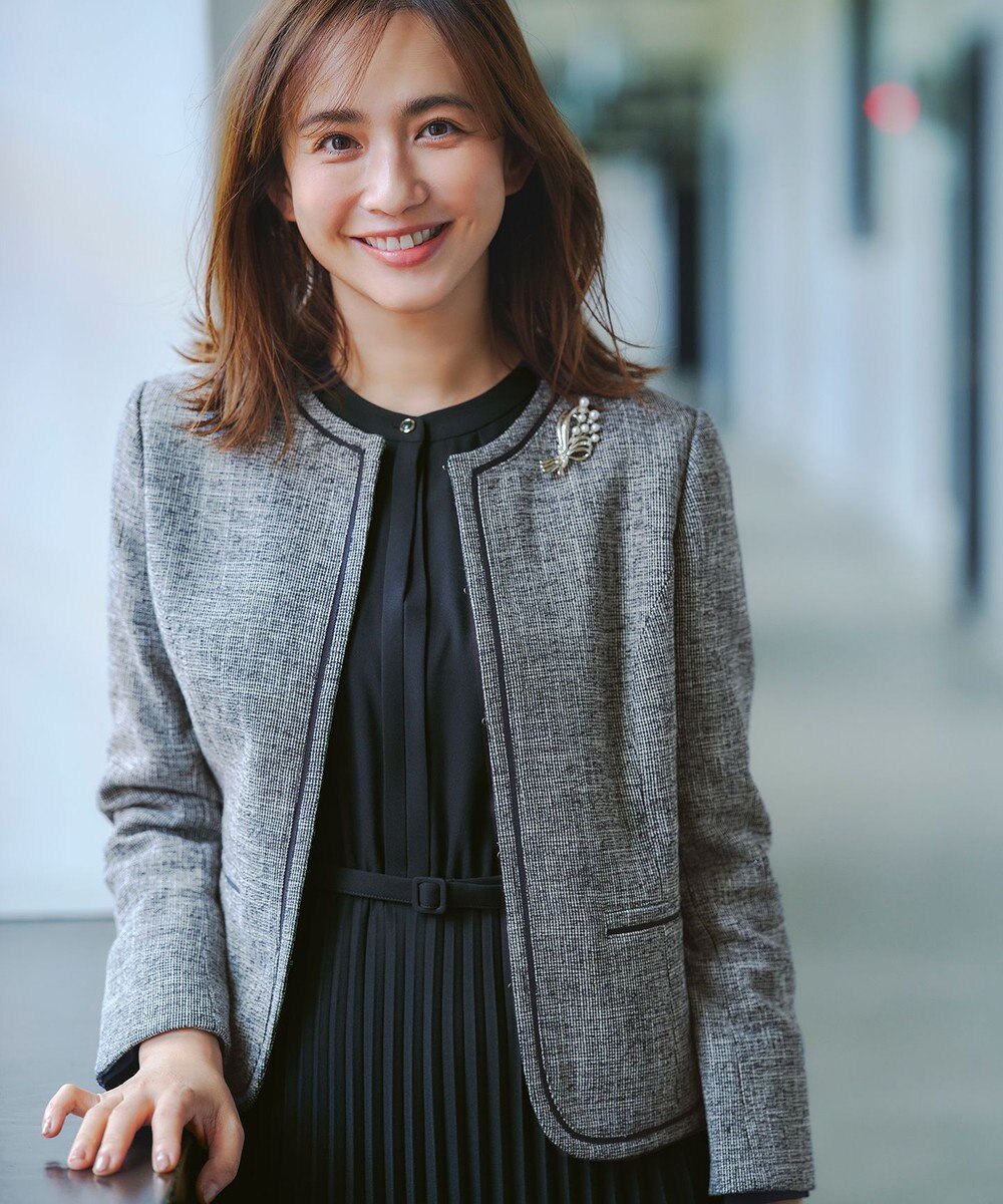 ANY SIS L ライトストレッチ ツイード ジャケット 