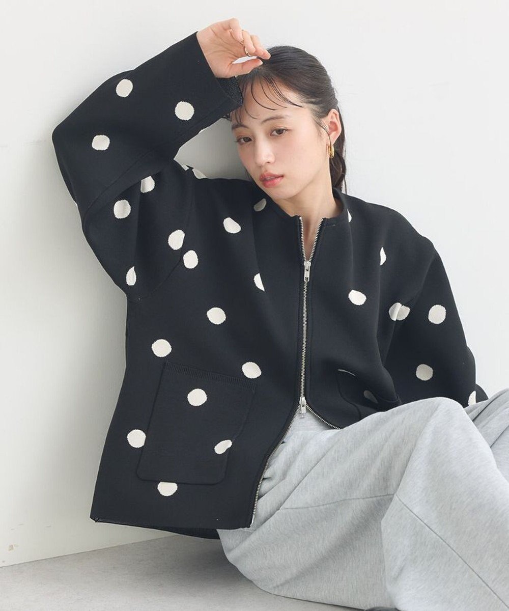 earth music&ecology 【予約】ダブルジップドットカーディガン 