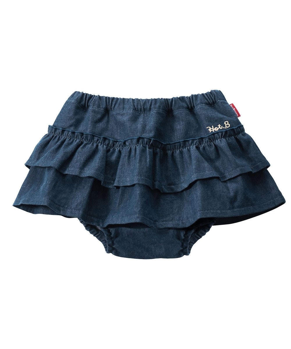 70-90cm】 デニム素材 スカート付きブルマ / MIKI HOUSE HOT BISCUITS