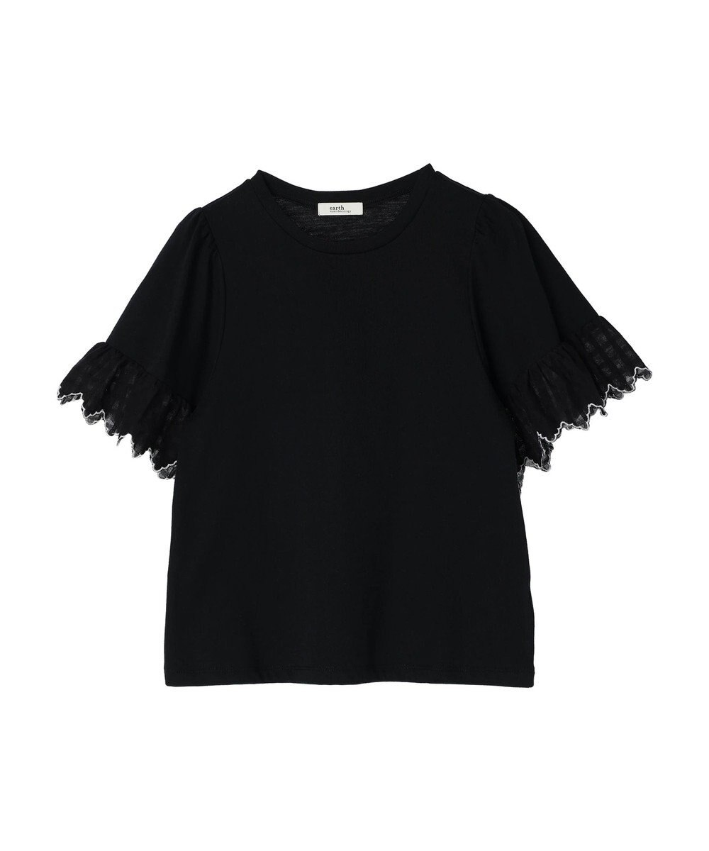 earth music&ecology 配色スカラップスリーブＴＥＥ 