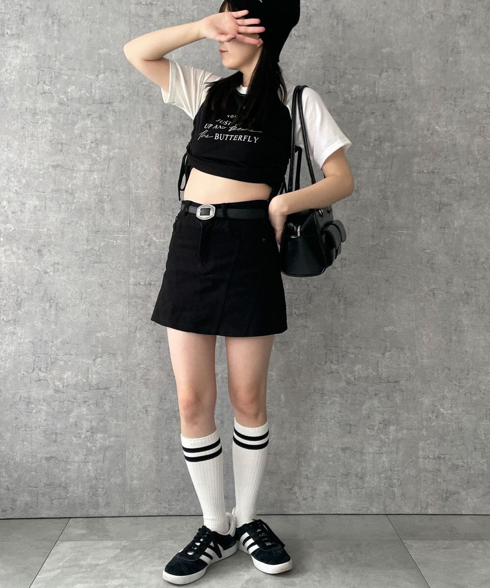 WEGO ベルトデニムスカート 