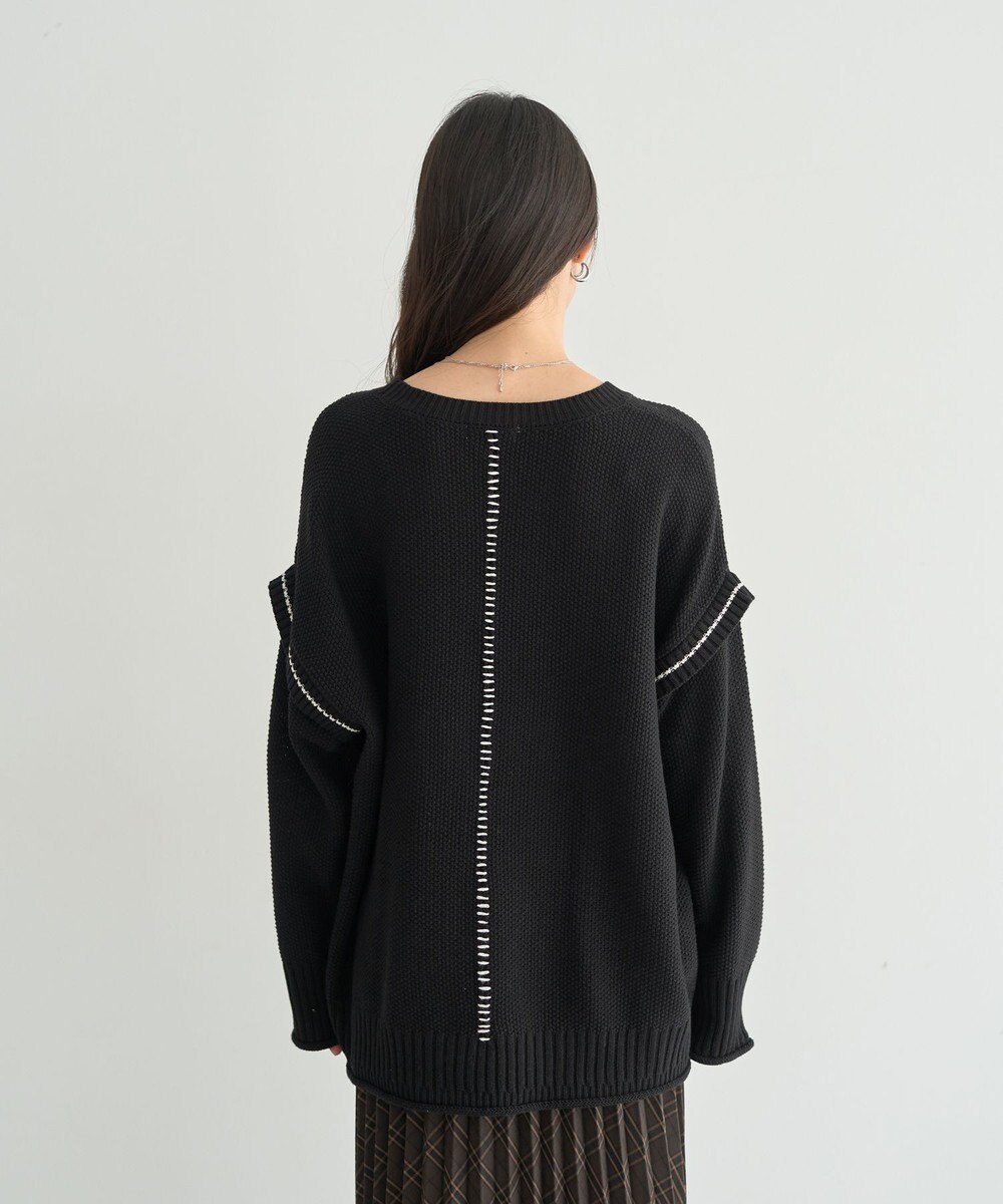 earth music&ecology 【洗濯機洗い可 / 選べる丈】アンチピリングC/A選べる丈配色ニット 