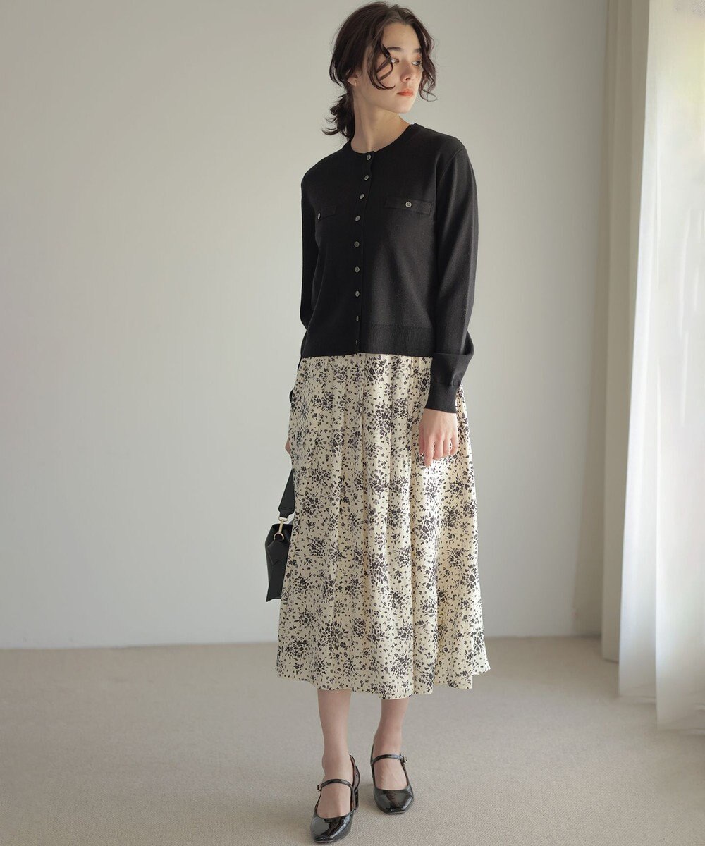 組曲 モザイクフラワープリント スカート 