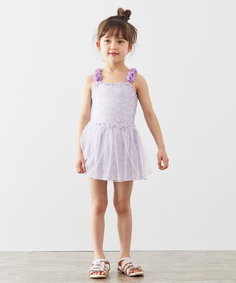 ANY KIDS 花柄チュールワンピース水着 