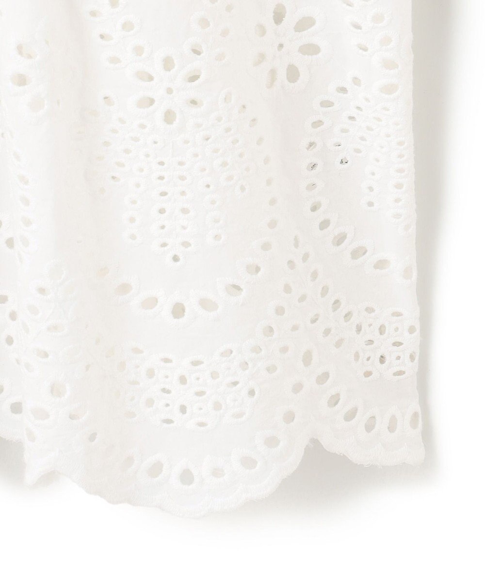 23区 【洗える】コットンエンブロイダリー クロップド ブラウス 