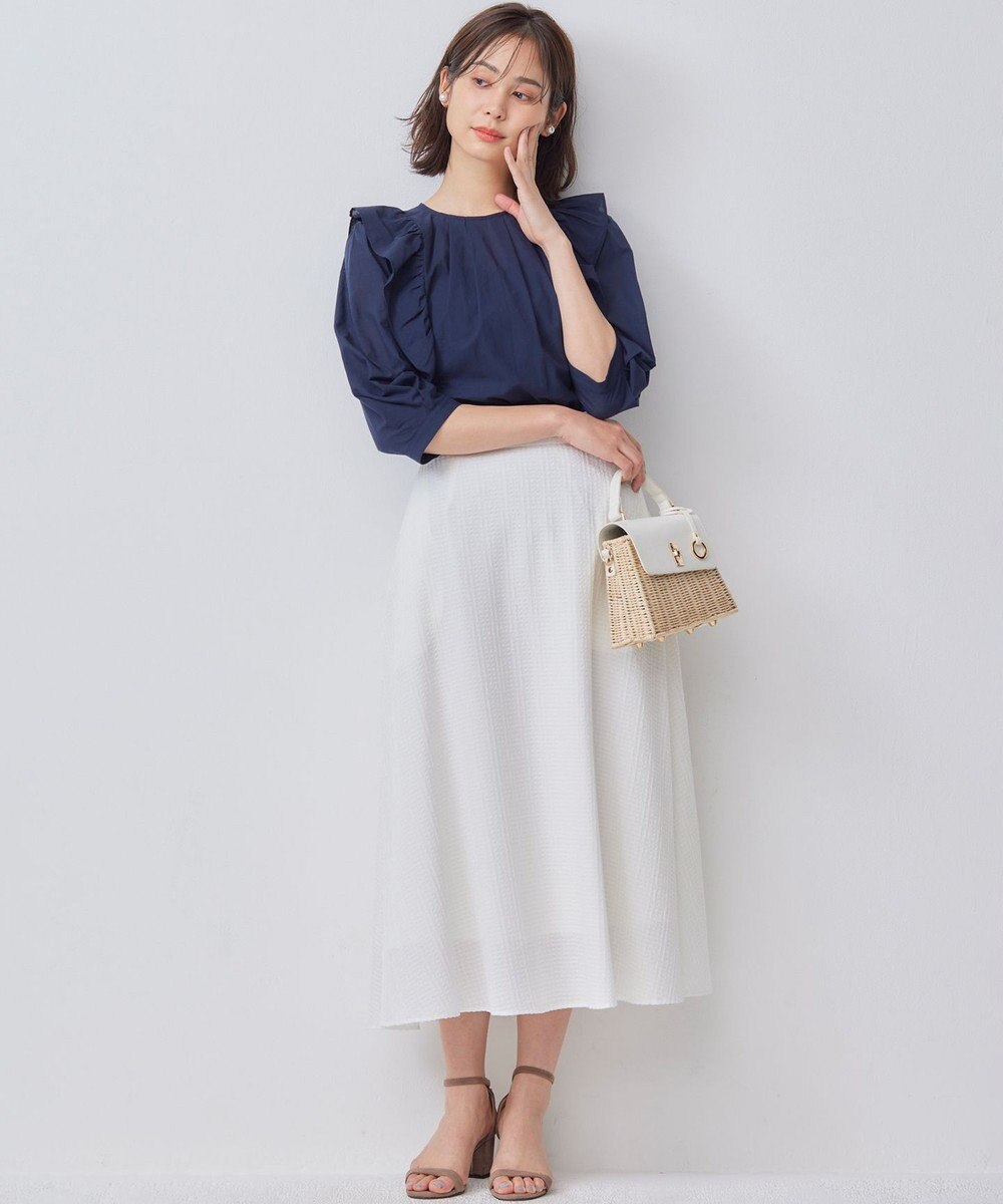 組曲 【WEB限定】ナチュラルローン ペプラムブラウス 