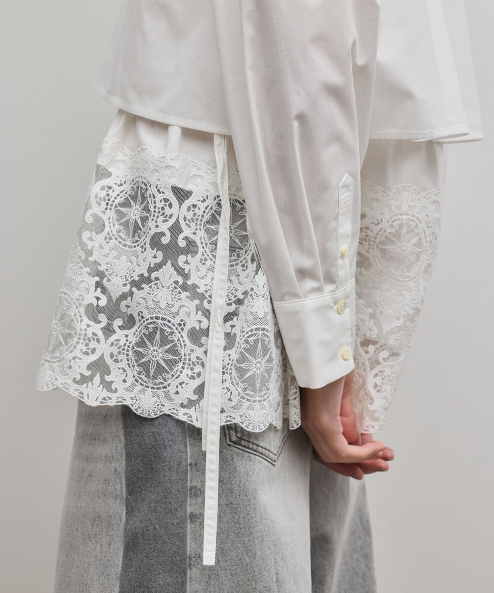 GRACE CONTINENTAL レースティアードシャツ 