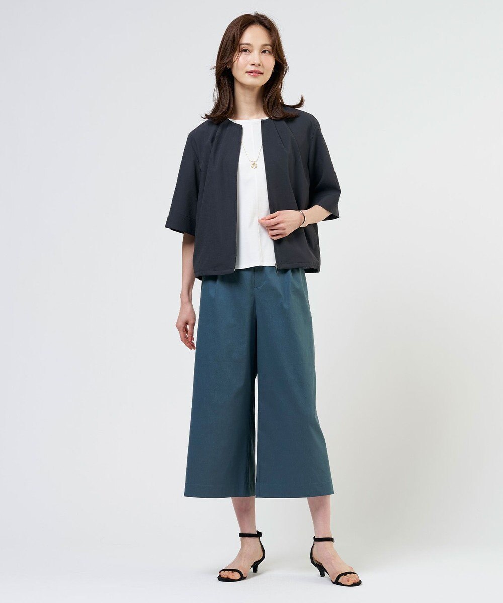 J.PRESS LADIES S 【季節の変わり目に】アキハ BREEZE COOL ノーカラー ブルゾン 