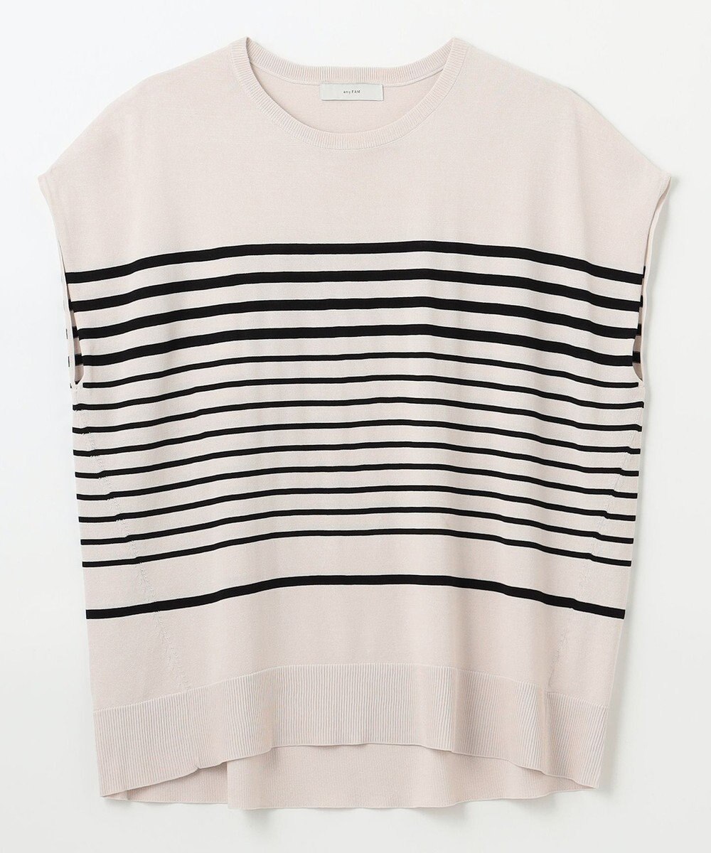 ANY L 【洗濯機可/接触冷感/UVカット/アンチピリング】フレンチスリーブニットプルオーバー 