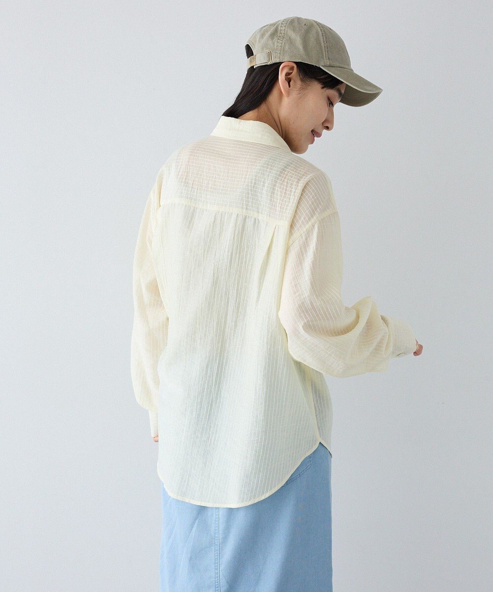 CRAFT STANDARD BOUTIQUE 【2点SET】スカーフ付きシアーストライプシャツ 