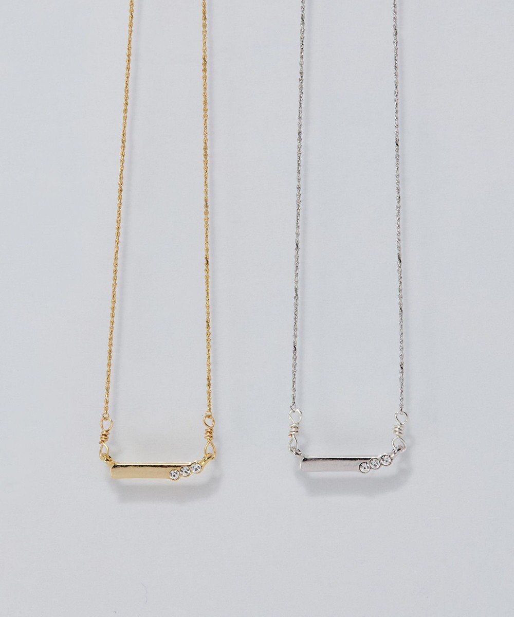 Phoebe 【金属アレルギー対応】ストレートバービジューネックレス　シルバー 