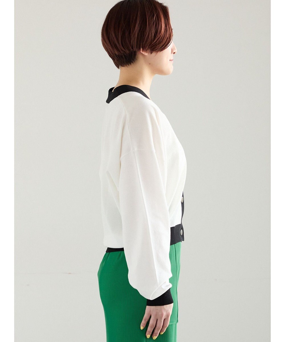 Te chichi 14G綿ポリVネックカーディガン 