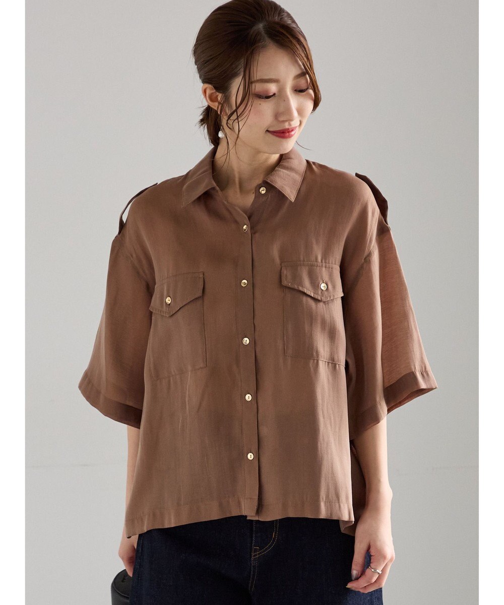 Te chichi シアー半袖Wポケットシャツ 