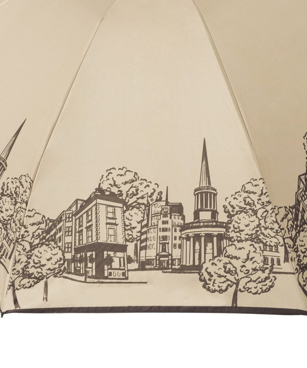 MOONBAT 【遮光100%/収納バッグ付き】SOLFEGE MODE  晴雨兼用 折りたたみ日傘 街並プリント 