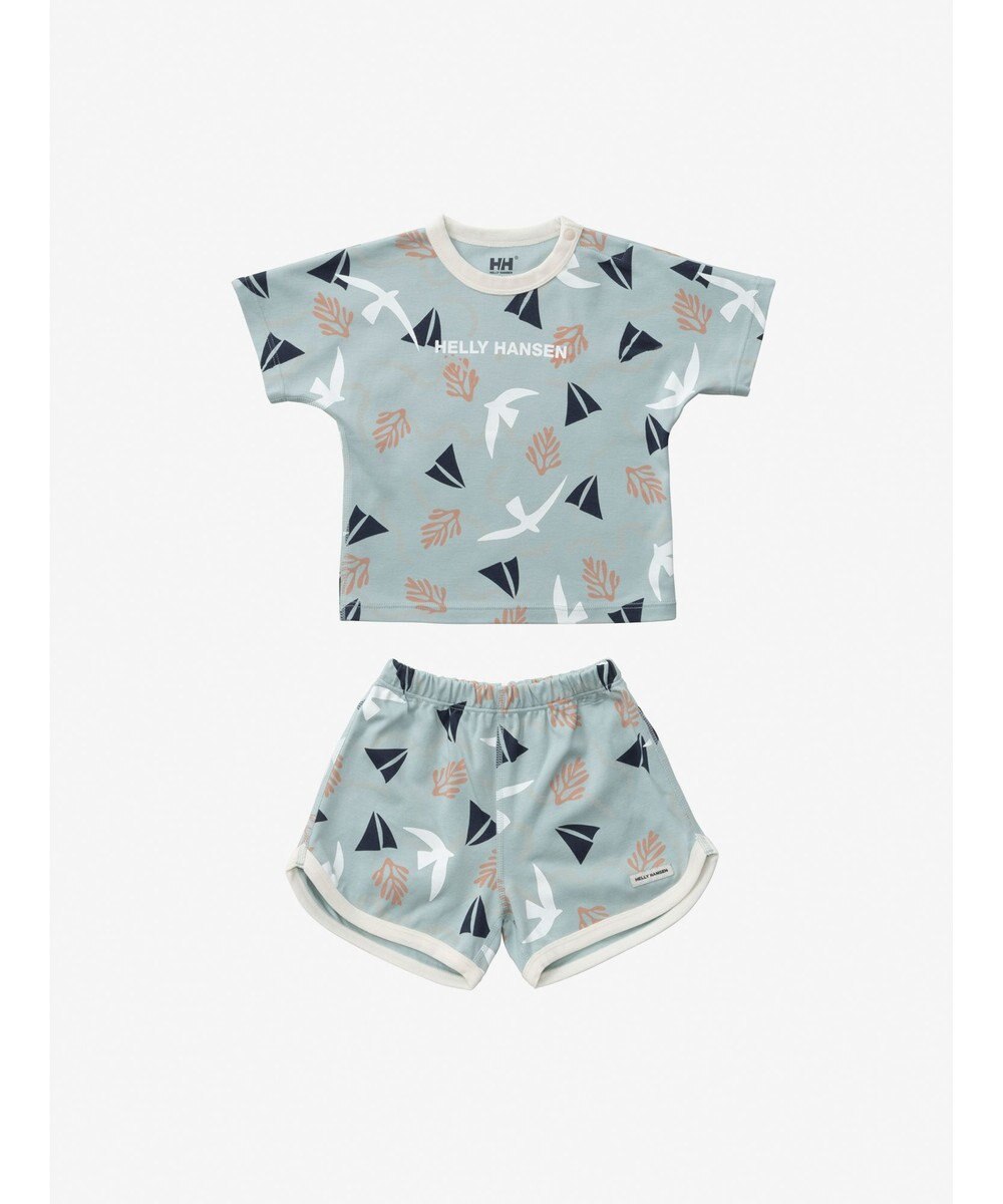 HELLY HANSEN 【ベビー・抗菌防臭・記名ラベル付き】 マイファーストHHプリントセットアップ 