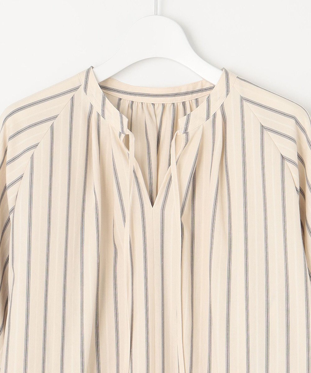 23区 【SLOW/洗える】コットンナイロンストライプ カフタン ワンピース 