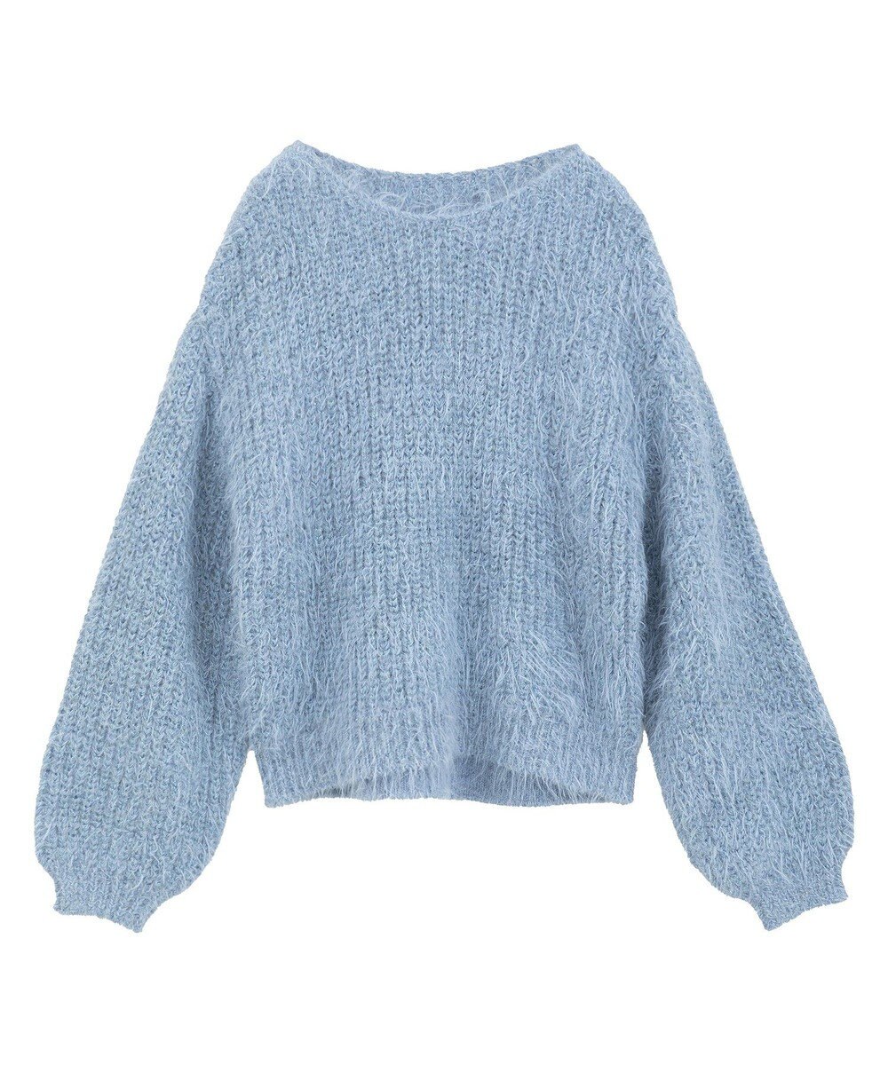 YECCA VECCA ラメシャギーボートネックニット 