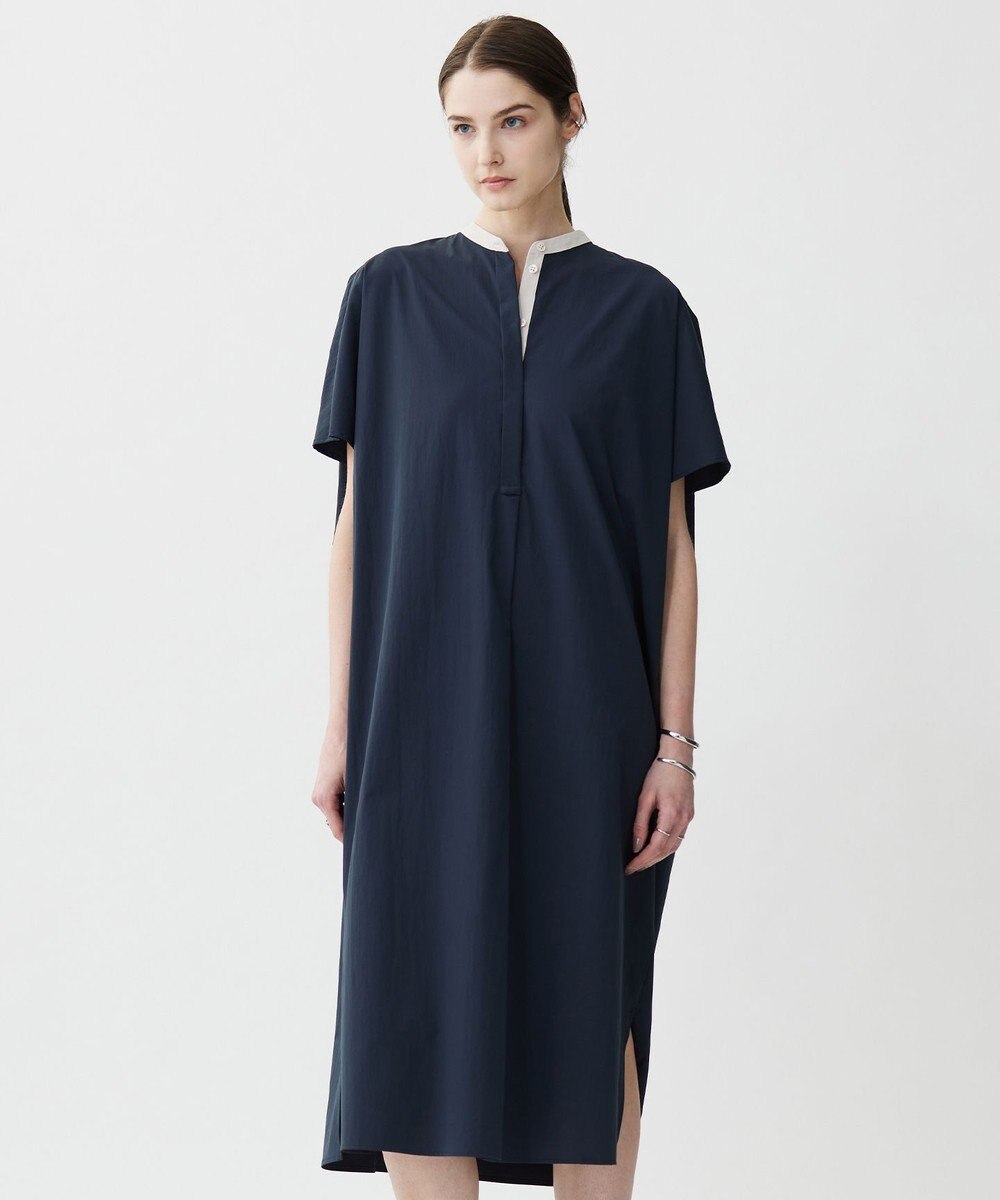 ICB L 【接触冷感・UVカット・洗える】RENUソフトタイプライター バンドカラーワンピース 