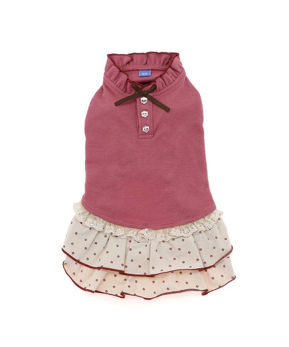 PET PARADISE ペットパラダイス ペティヒート プレミアム  ワンピース 《花ボタン柄》 小型犬 