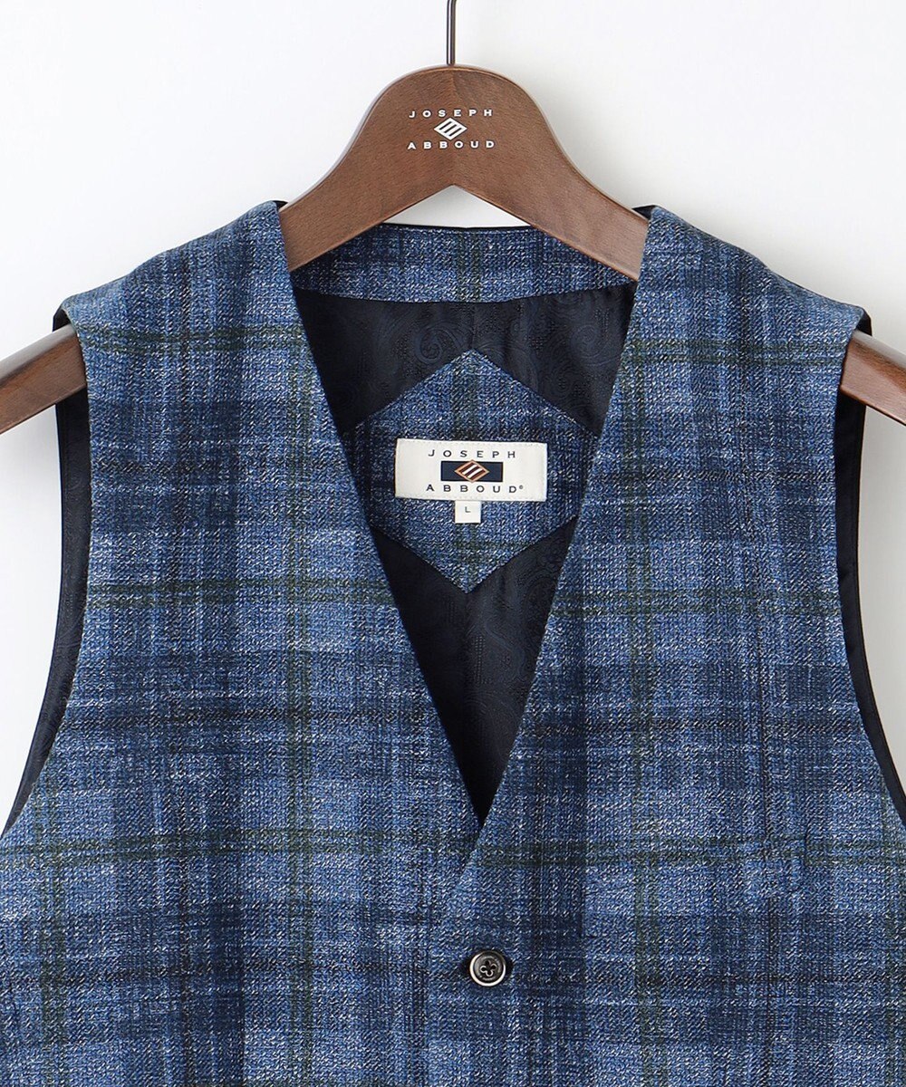 JOSEPH ABBOUD 【イタリア素材/軽量/ストレッチ】サマーツィードジャージープリントベスト 
