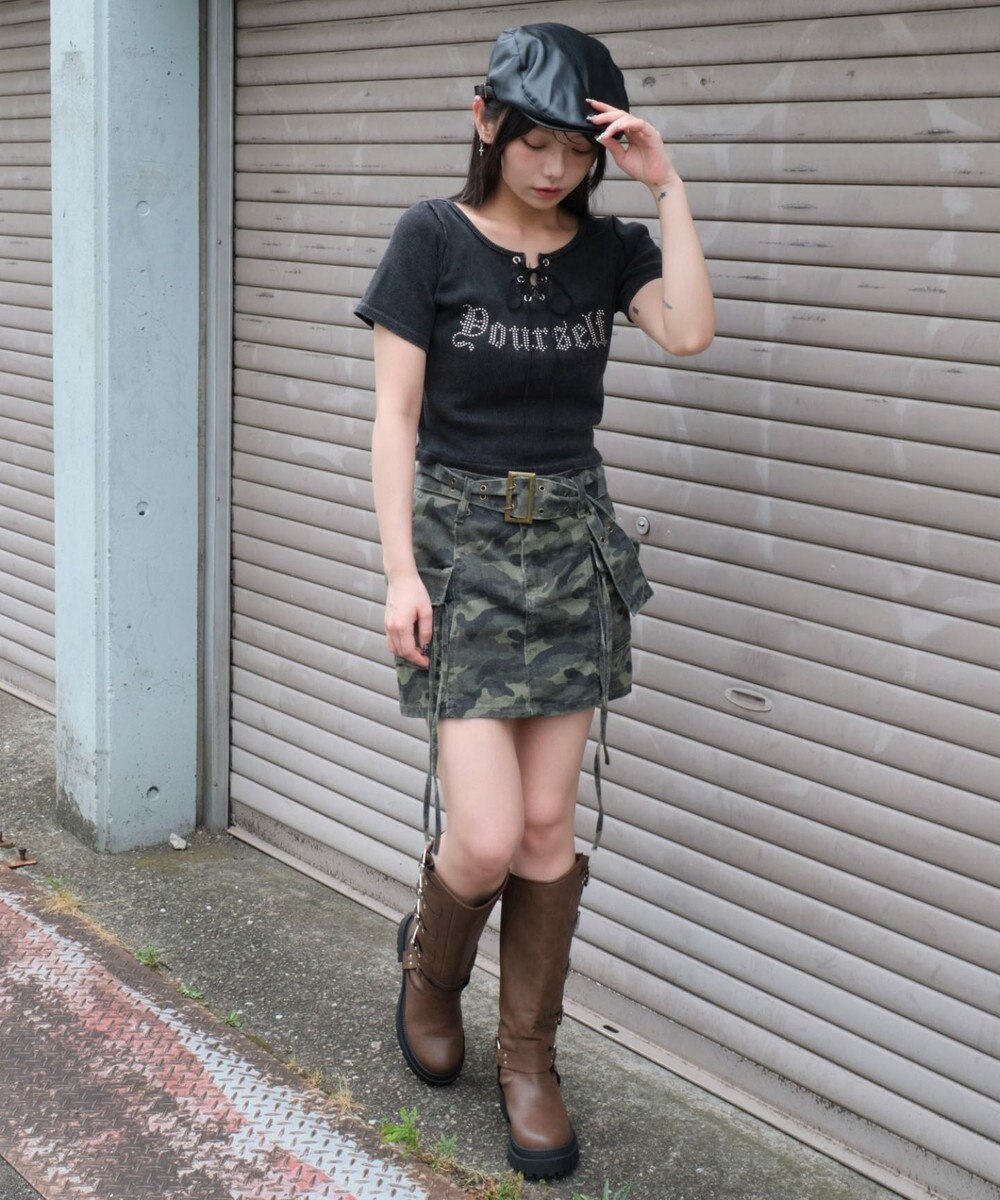 WEGO グラフィックレースアップちびT 