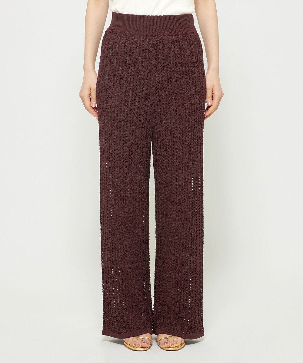 uncrave シースルーケーブルニット パンツ 