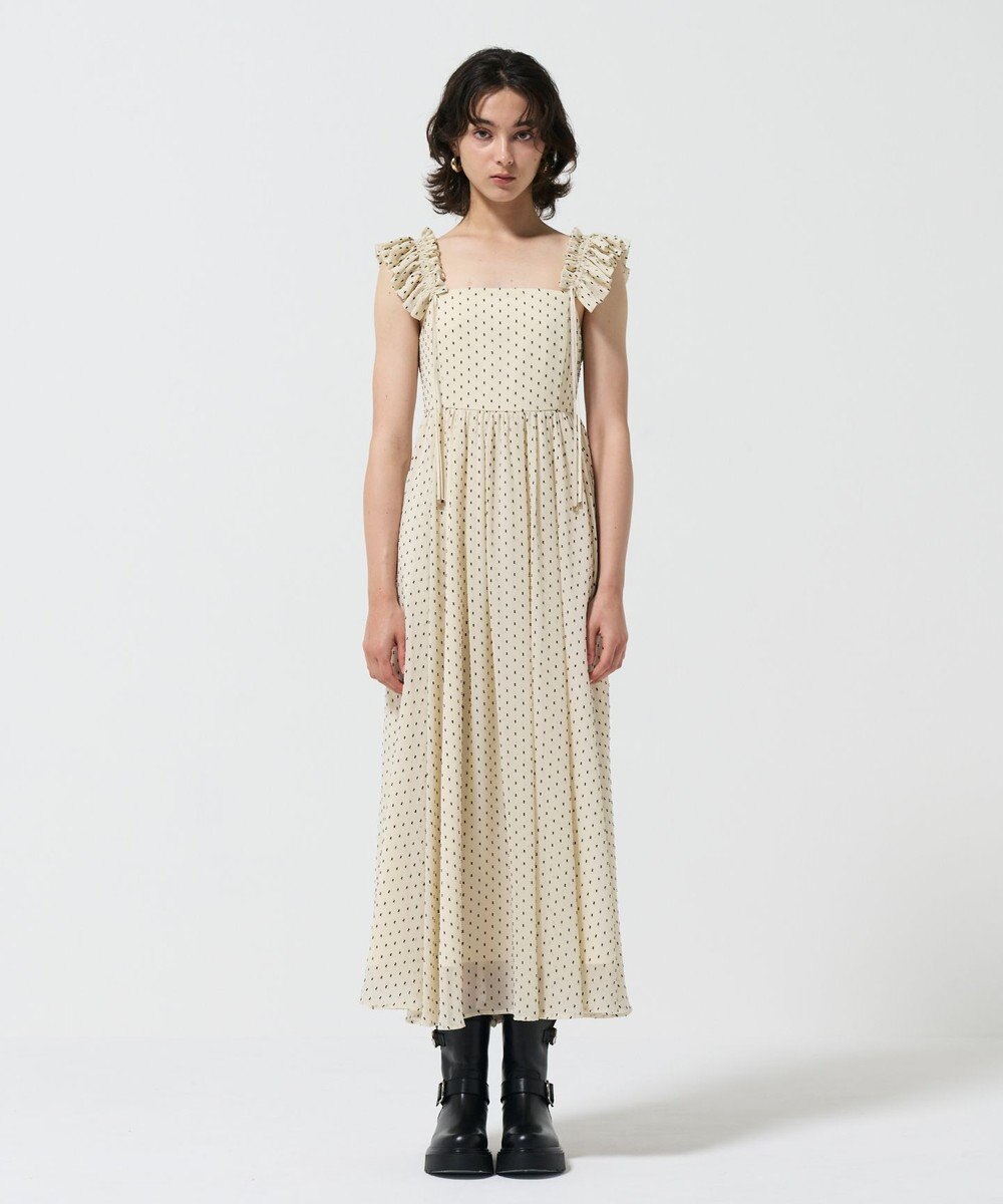 GRACE CONTINENTAL ドットジャガードノースリーブワンピース 