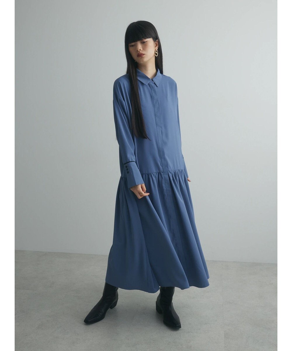 Green Parks armonia．配色シャツワンピース 