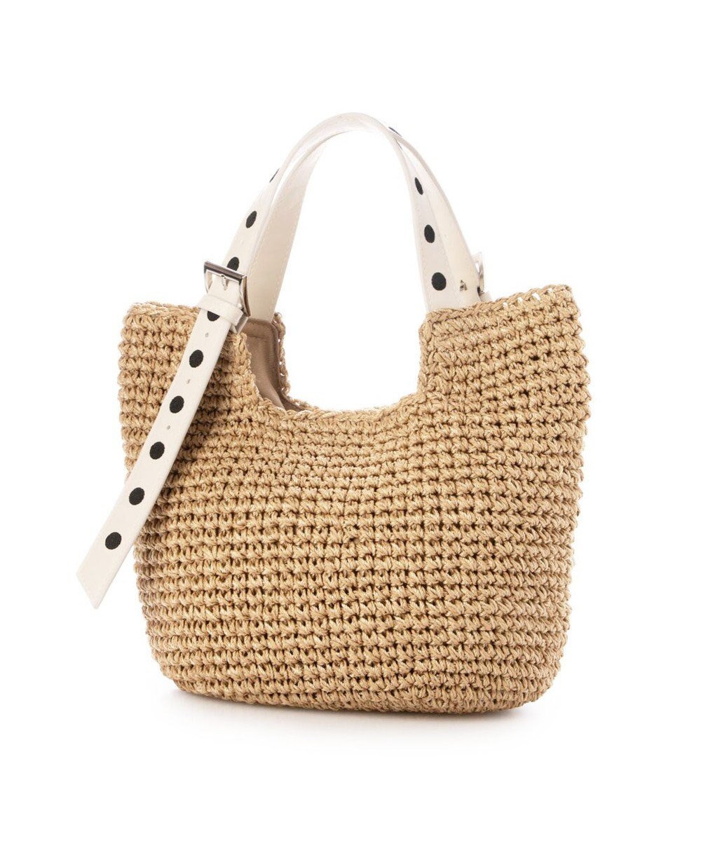 UNBILLION カシュカシュ cachecache / ドット刺繍ハンドル手編みトート 