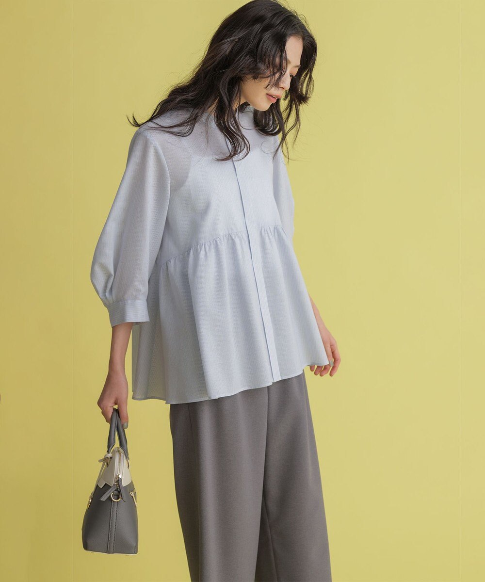 組曲 ニューリヨセルシャーティングペプラム ブラウス 