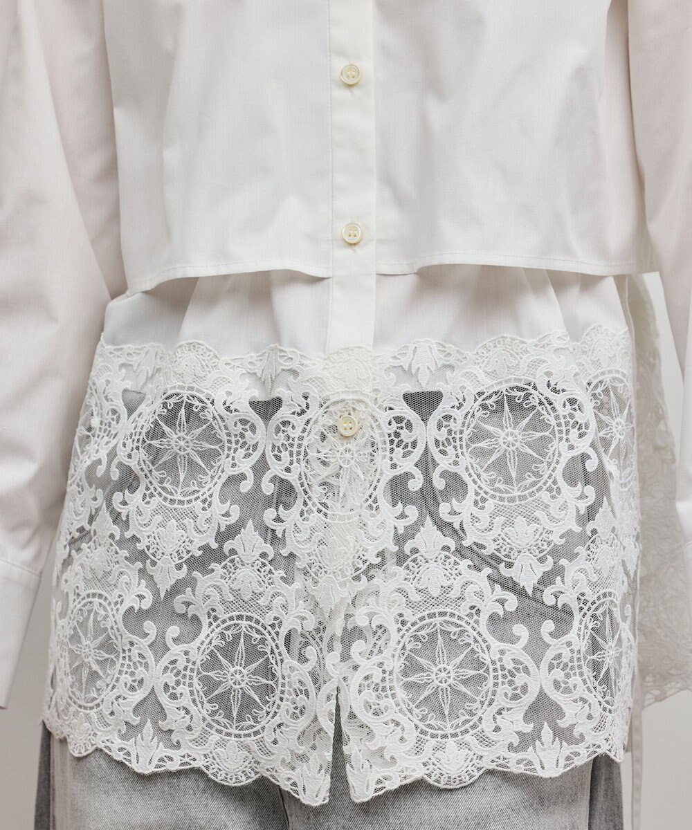 GRACE CONTINENTAL レースティアードシャツ 