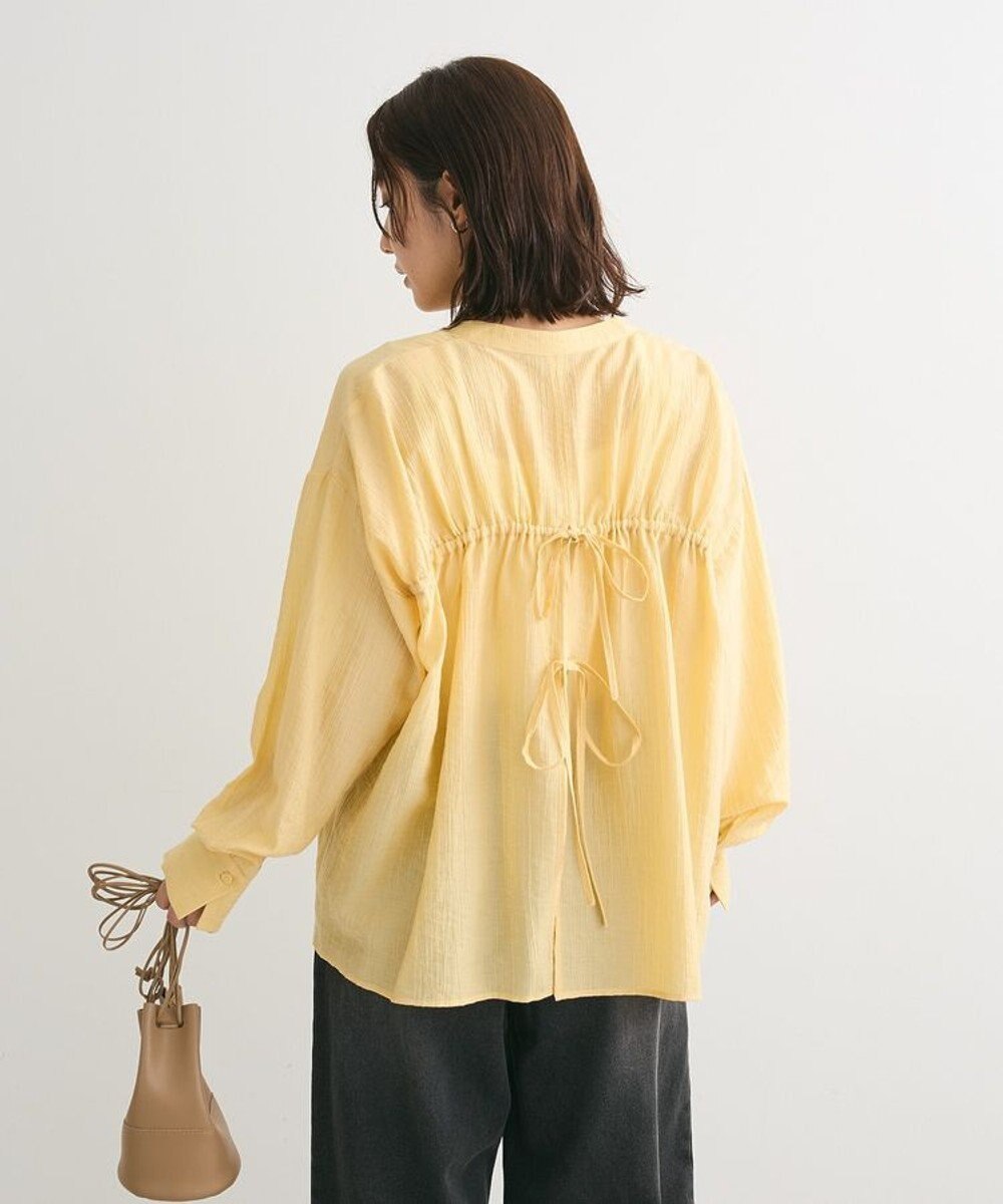 Green Parks バックシャンバンドカラーシャツ 