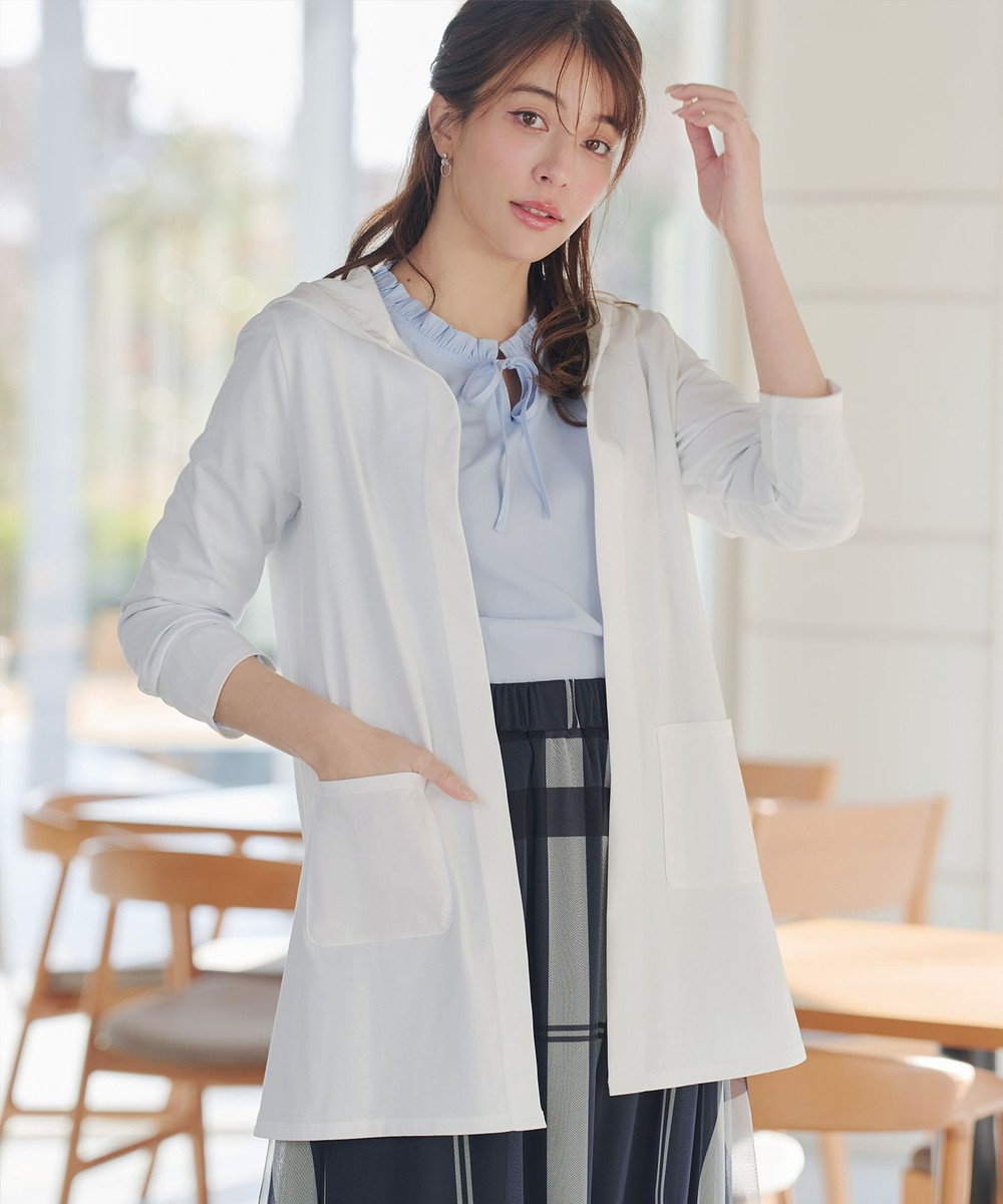 Tiaclasse L 【おのののかさん着用】「サマケア 」フード付きカットソーロングカーディガン 