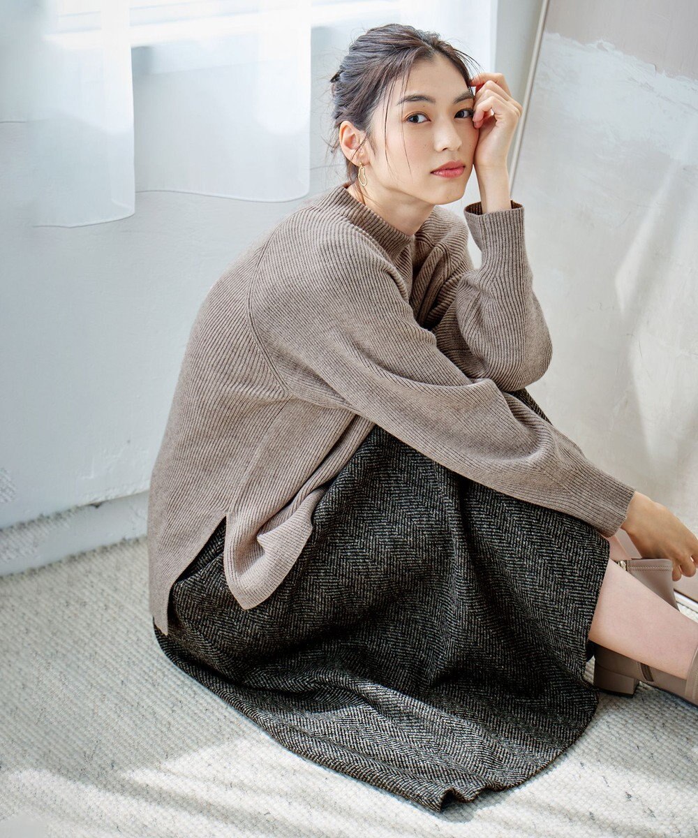 ANY ウールブレンドバルーンスリーブニット 