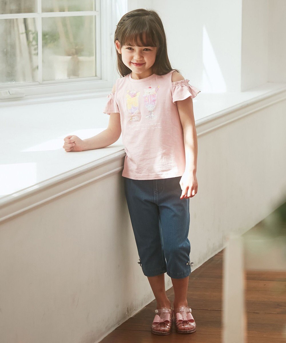 ANY KIDS オンオフショルダーパフェTシャツ 