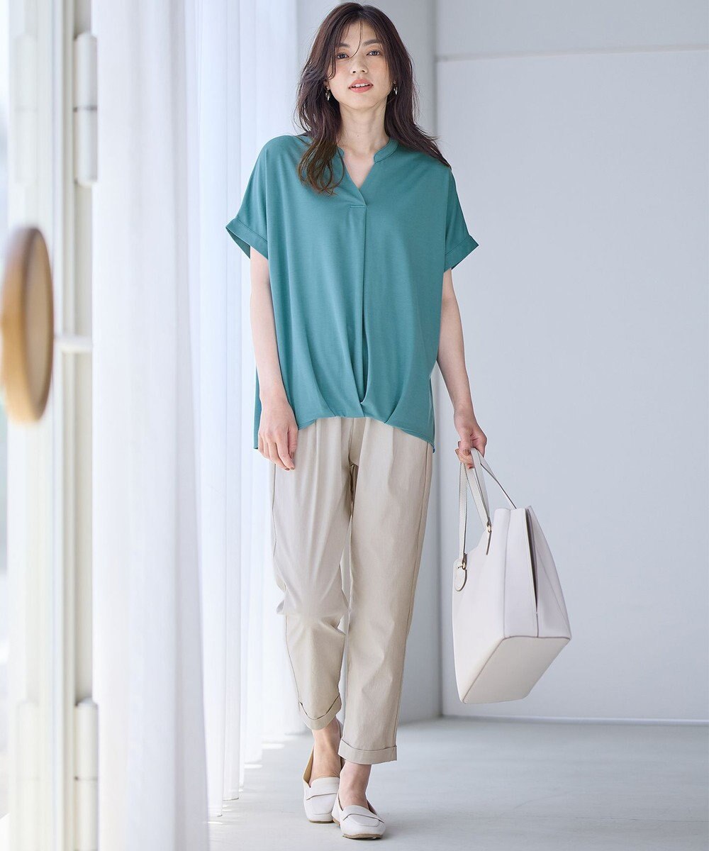 ANY ストレッチピケカシュクールカットソー 