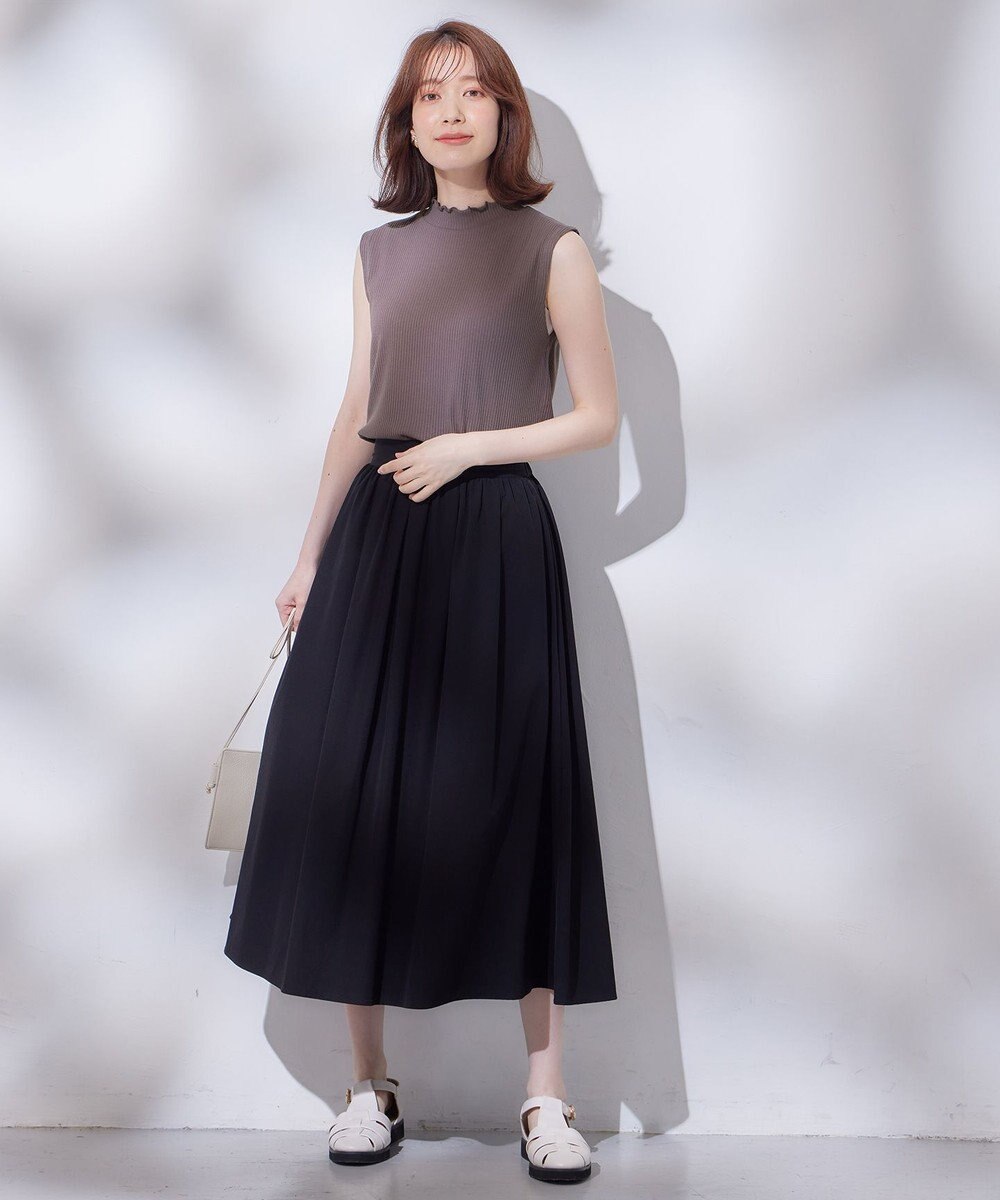 ANY 【ウエストゴム】タフタフレアスカート 