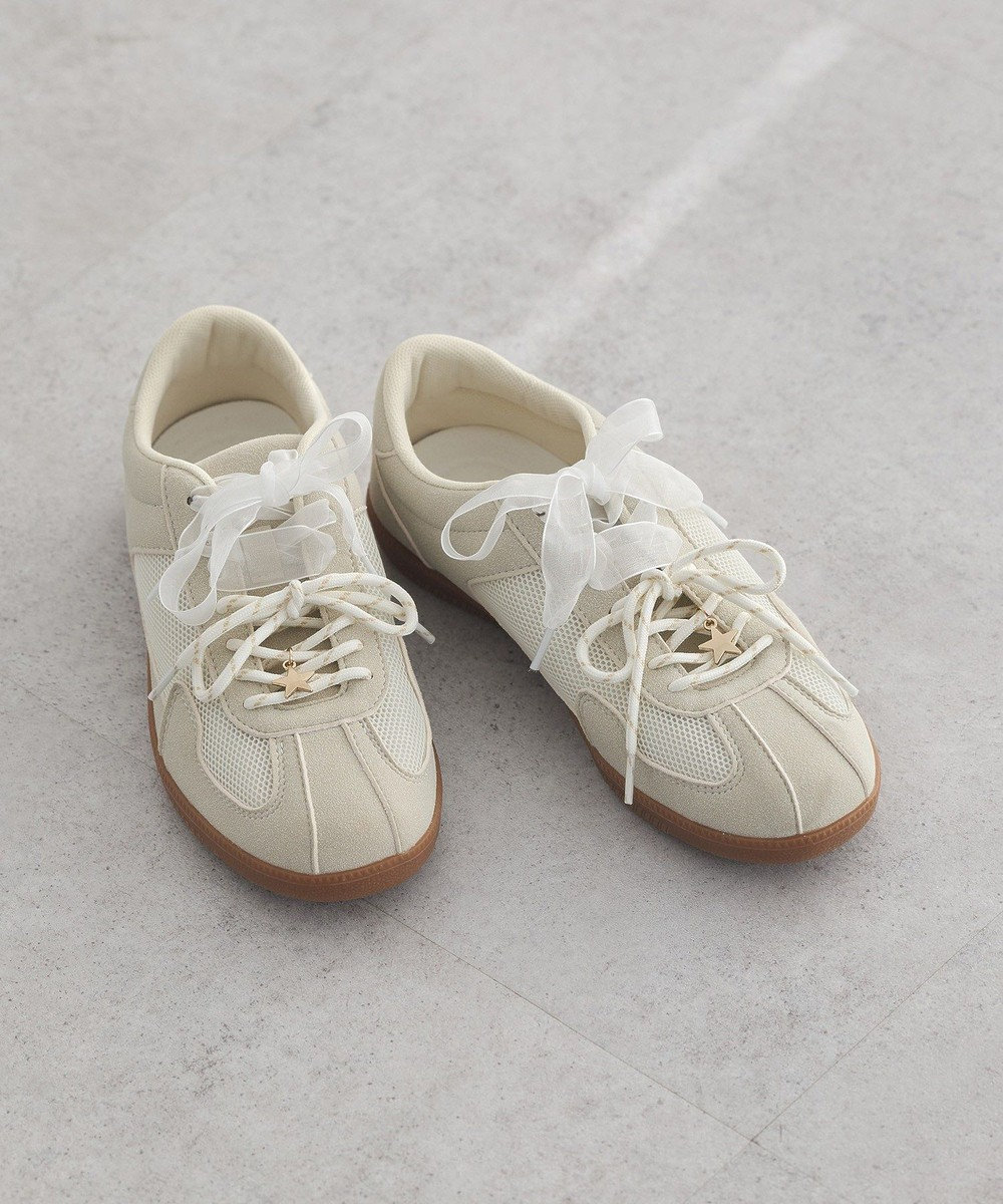 earth music&ecology チャーム付きＷリボンスニーカー 