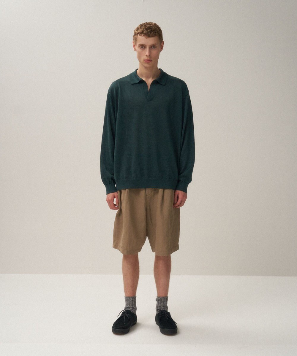 ATON COTTON LINEN VOILE | ツータックイージーショーツ - UNISEX 