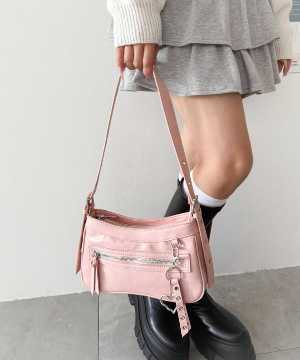 WEGO チャーム付きハトメベルトバッグ 