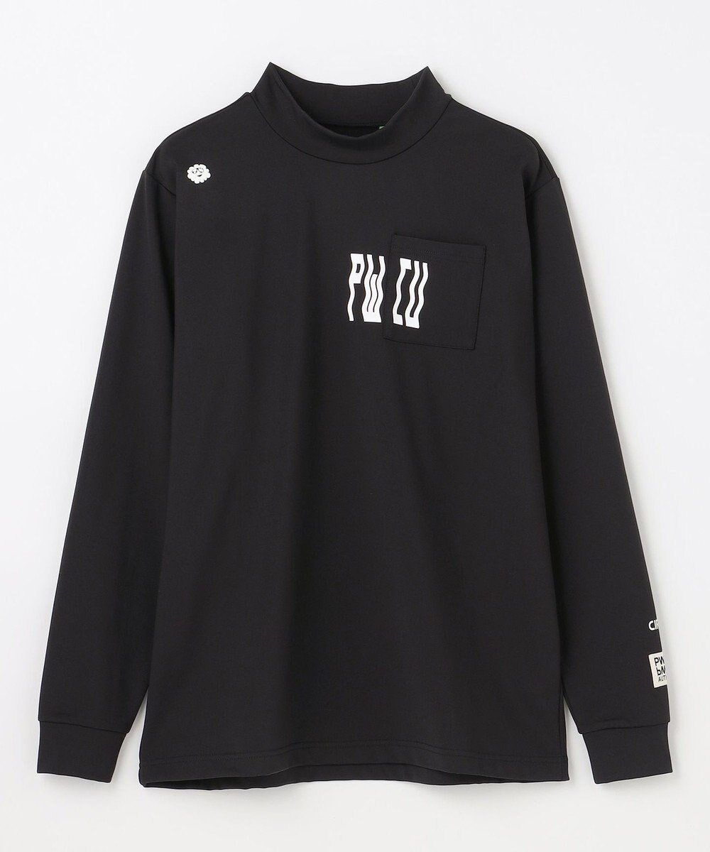 PW CIRCULUS 【裏起毛であたたか】【MEN】WAVY LOGO  裏起毛ロングスリーブモックネックT ゴルフ 