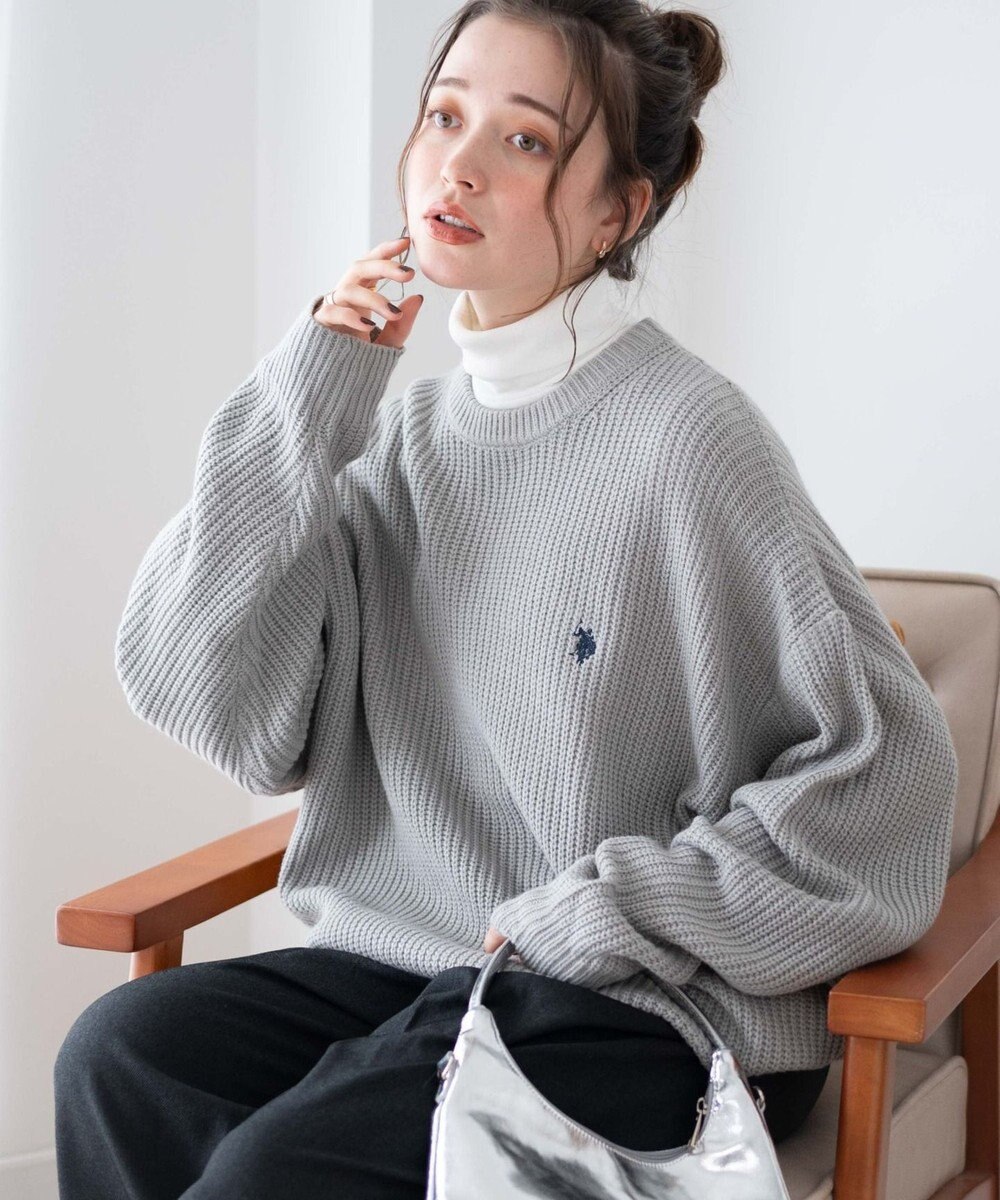 WEGO U.S. POLO ASSN.|別注畔編みニットプルオーバー 