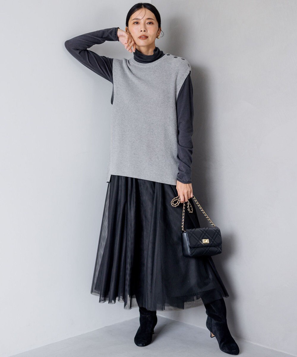 23区 【洗える】コットンカシミヤ ニットベスト 