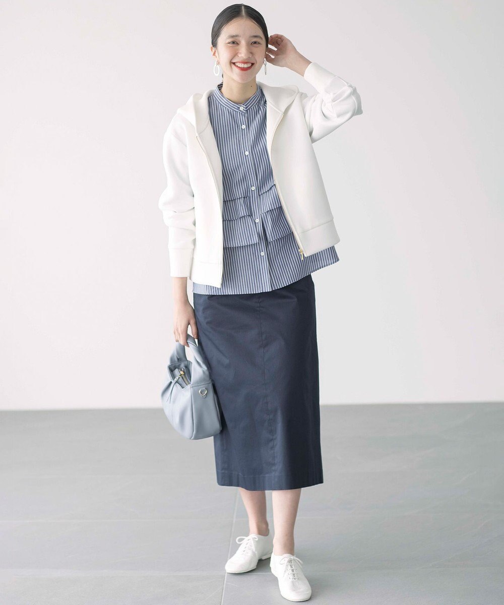 組曲 【WEB限定】サテンストレッチ Iラインスカート 