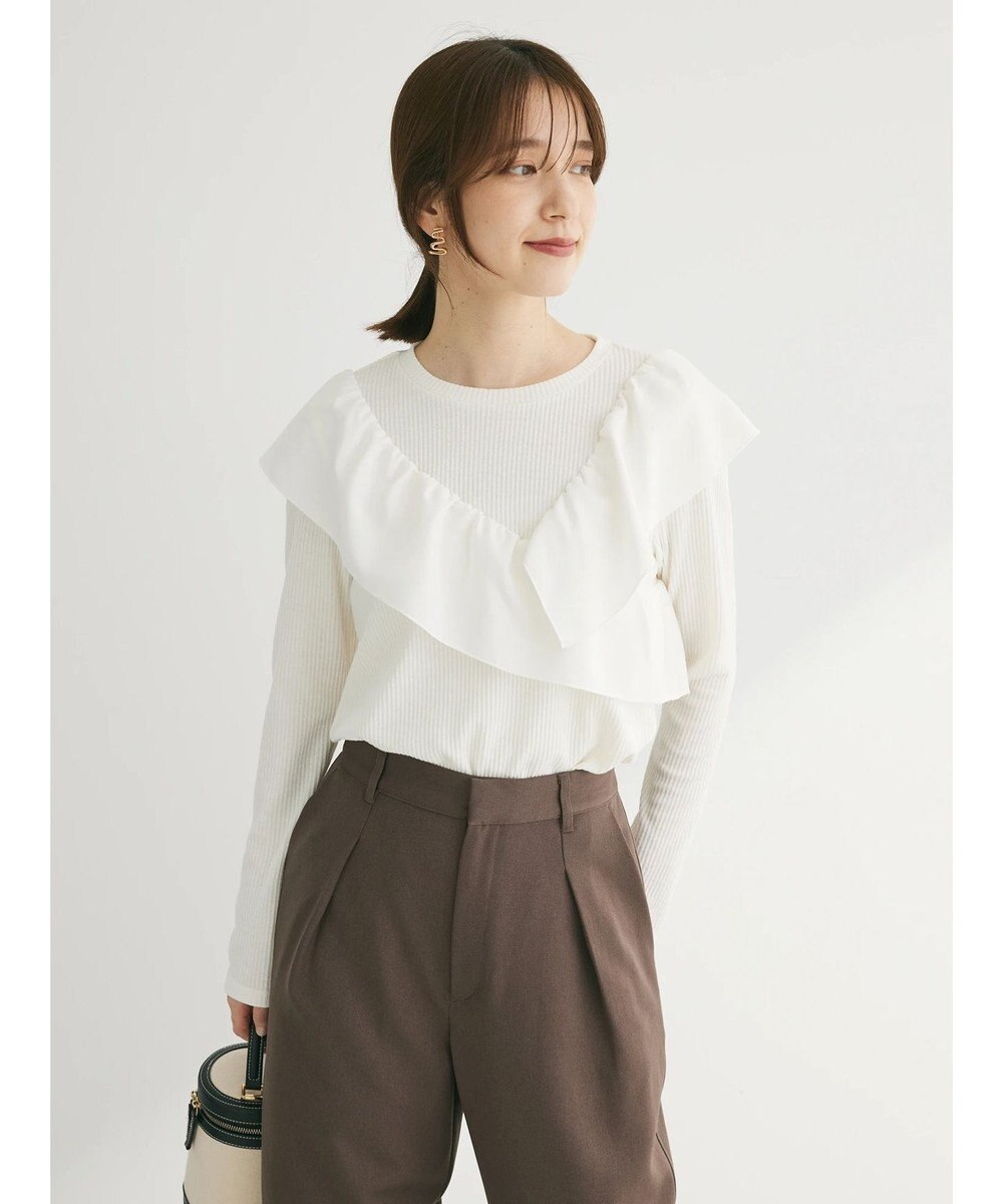 Green Parks ・ＳＵＧＡＲ　ＳＰＯＯＮ　アシンメトリーフリルロンＴＥＥ 