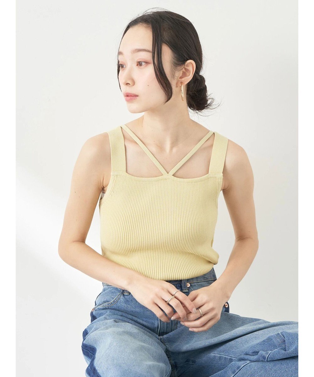 earth music&ecology レイヤードニットタンクトップ 